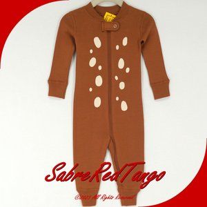 NWT Hanna Andersson Organic Baby Sleeper Zipper Deer Fawn Spots 80 18-24 M